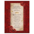 Gold and Red Quinceanera DIY Scroll Invitations