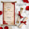 Gold and Red Quinceanera DIY Scroll Invitations