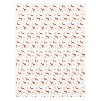 Gold and red Reindeers Holiday Art Tablecloth