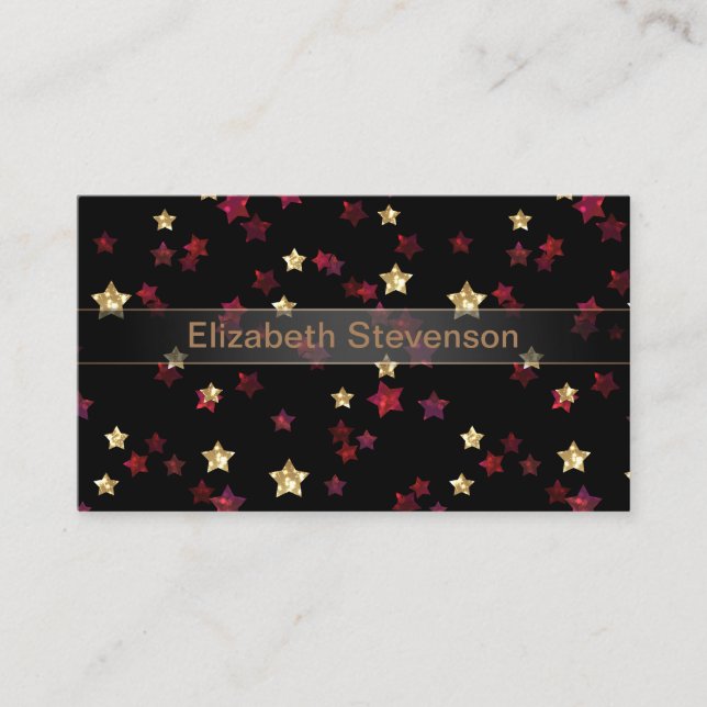 Gold and red stars . business card (Front)