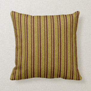 Gold and red striped pattern cushion