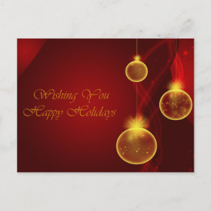 Gold and Red Xmas Holiday Postcard
