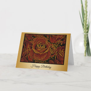 Gold and Rose - Birthday Card