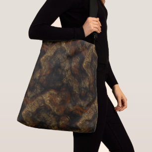 Gold and Rust Marble Abstract Crossbody Bag