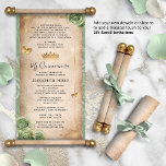 Gold and Sage Green Quince DIY Scroll Invitations<br><div class="desc">Create your own elegant DIY scroll invitations in lovely shades of sage green and gold. Simply cut, and roll them yourself with or without an added dowel, ribbon, etc. for the perfect fairy tale feel. The vintage original art by Raphaela Wilson features watercolor sage roses, faux metallic yellow gold glitter...</div>