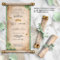 Gold and Sage Green Quince DIY Scroll Invitations
