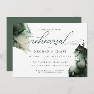 Gold and Sage Green Watercolor   Invitation