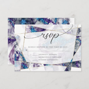 Gold and Sage Green Watercolor   RSVP Card