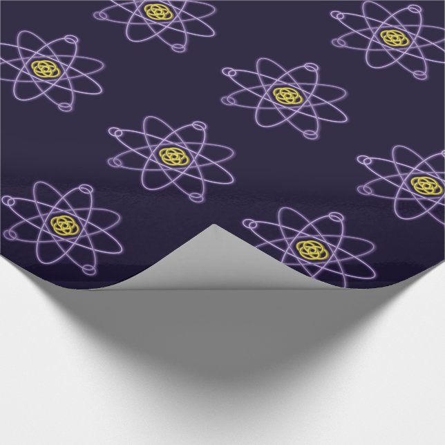 Gold and Silver Atomic Structure Science Wrapping Paper (Corner)