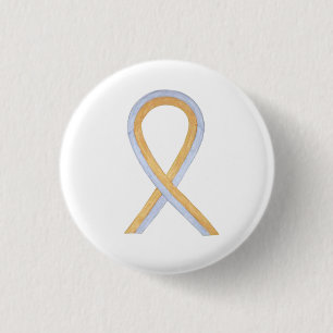Gold and Silver Awareness Ribbon Custom Button Pin