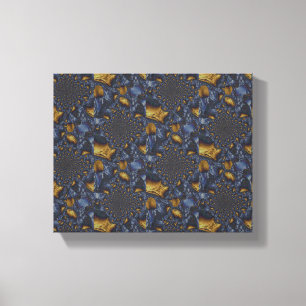 Gold and Silver Blue Molten Metal Canvas Print