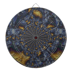 Gold and Silver Blue Molten Metal Dartboard