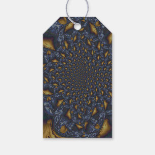 Gold and Silver Blue Molten Metal Gift Tags