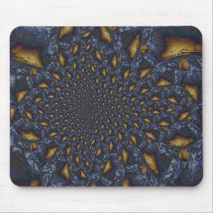Gold and Silver Blue Molten Metal Mouse Mat