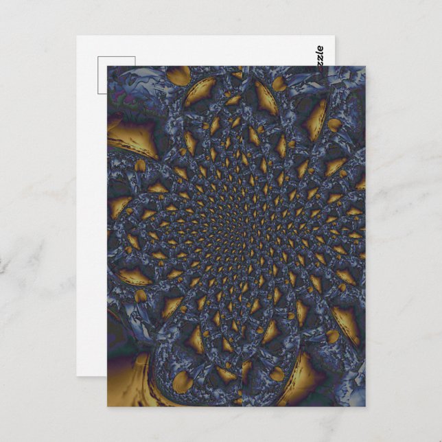 Gold and Silver Blue Molten Metal Postcard (Front/Back)