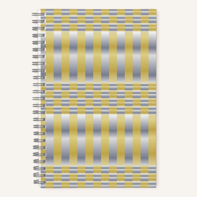 Gold and Silver (Checkers and Stripes) Notebook (Front)