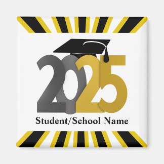 Gold and Silver Class of 2025 Graduation Magnet