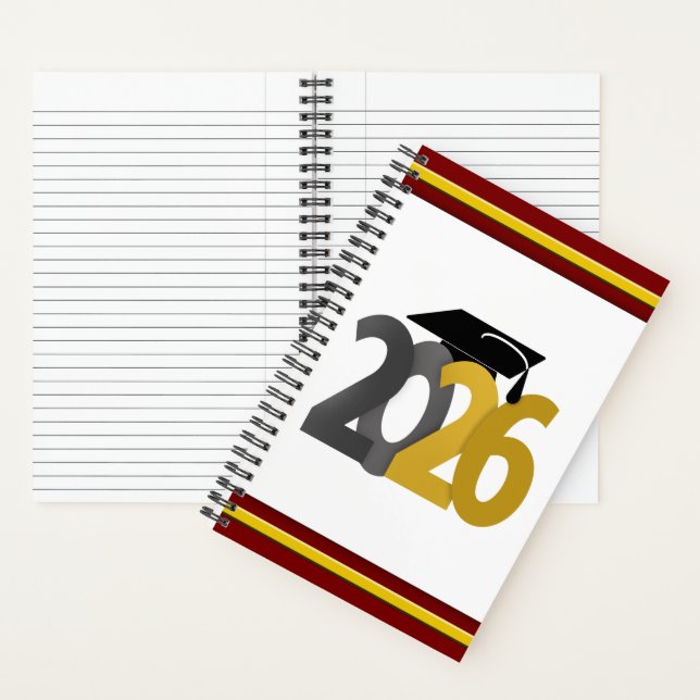 Gold and Silver Class of 2026 Graduation Notebook (Inside)