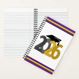 Gold and Silver Class of 2026 Graduation Notebook