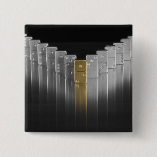 Gold and silver dominoes 15 cm square badge
