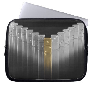 Gold and silver dominoes laptop sleeve