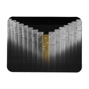 Gold and silver dominoes magnet