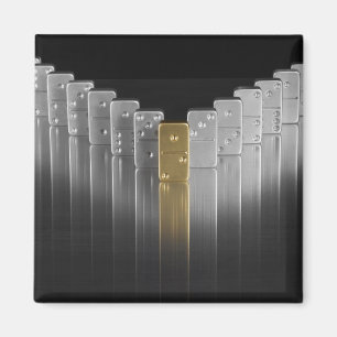 Gold and silver dominoes magnet