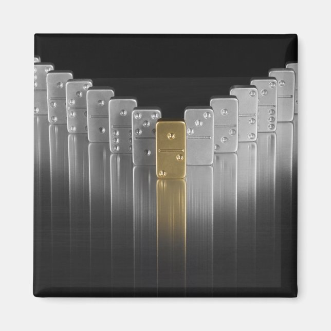 Gold and silver dominoes magnet (Front)