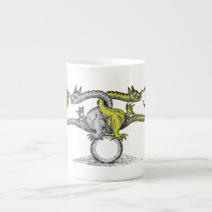 Gold and Silver Dragons United Bone China Mug