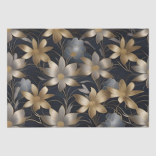 Gold and Silver Flowers Decoupage /  Tissue Paper