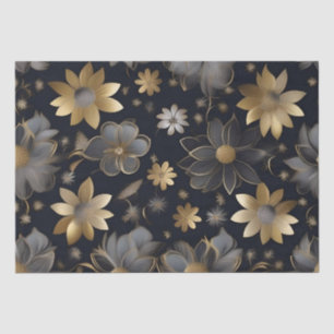 Gold and Silver Flowers Decoupage / Tissue Paper