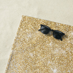 Gold and Silver Glitter Ombre Luxury Design Beach Towel