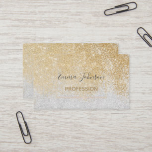 Gold and Silver Glitter Ombre Luxury Design Business Card