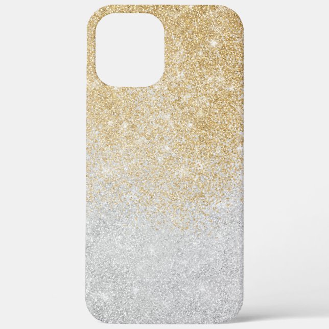 Gold and Silver Glitter Ombre Luxury Design Case-Mate iPhone Case (Back)