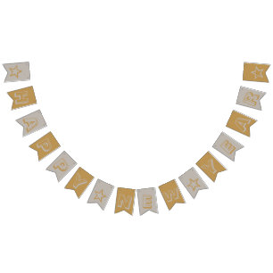 Gold and Silver Happy New Year Bunting