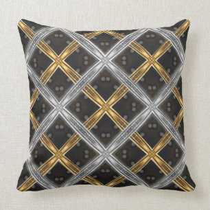 Gold and Silver Laced Pattern Cushion