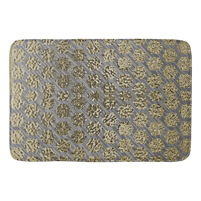 Gold and Silver Luxurious Design Collection  Bath Mat (Front)