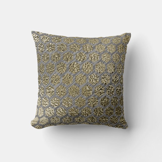 Gold and Silver Luxury Design  Cushion (Front)