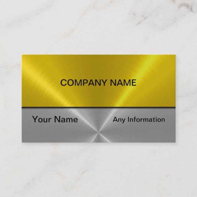 Gold and Silver Luxury Metal Business Cards (Front)