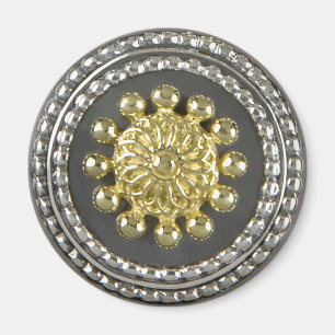 Gold and Silver Medallion Magnet
