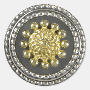 Gold and Silver Medallion Sticker