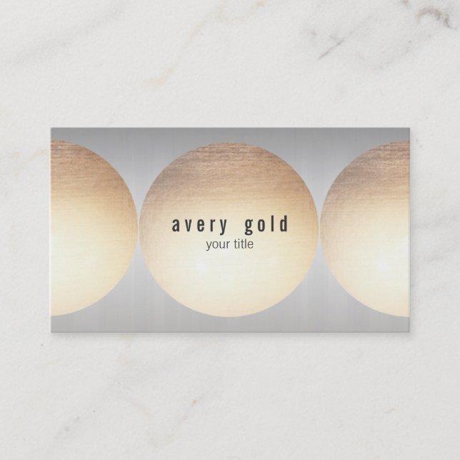 Gold and Silver Metal Look Business Card (Front)