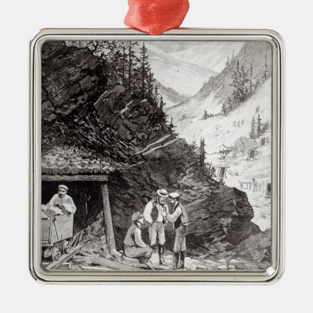 Gold and Silver Mining Metal Tree Decoration (Front)