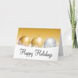 Gold and Silver Ornaments Holiday Card