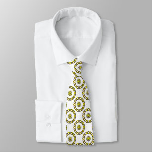 Gold and Silver Polka Dot Mandala Rings Pattern Ti Tie