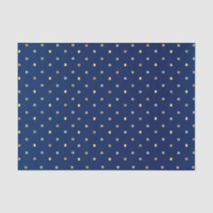 Gold and Silver Polka Dots on Navy Blue Tissue Paper