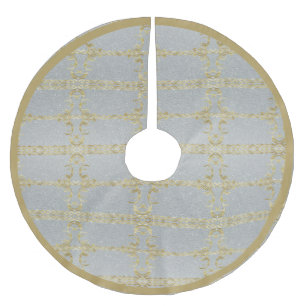 Gold and Silver Polyester Tree Skirt