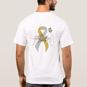 Gold and Silver Ribbon with Butterfly T-Shirt