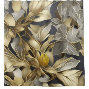 gold and silver sequils shower curtain