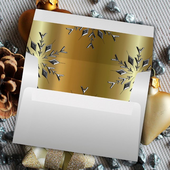Gold and Silver Snowflakes Christmas  Envelope (Gold and Silver Snowflakes Christmas Envelope by the Olde Christmas Shoppe)